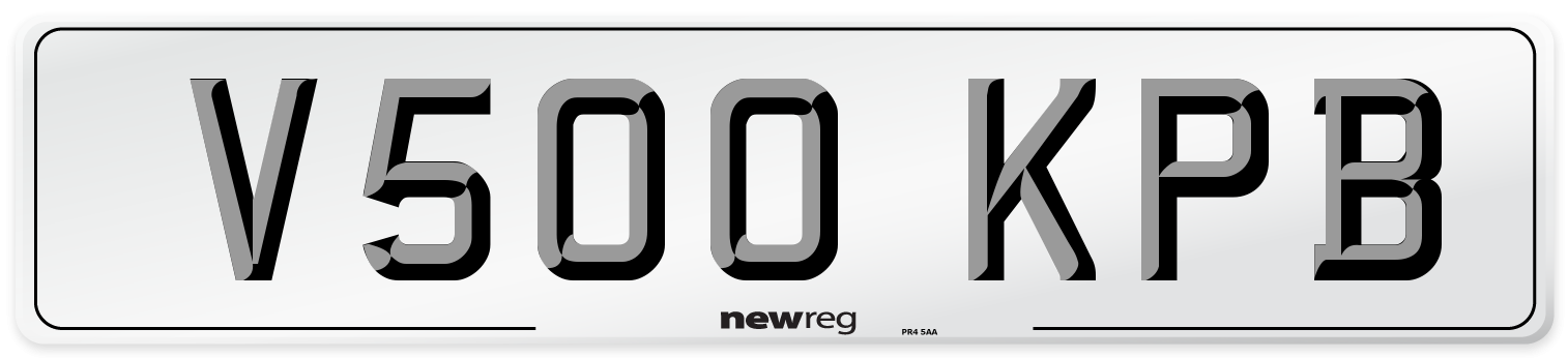 V500 KPB Number Plate from New Reg